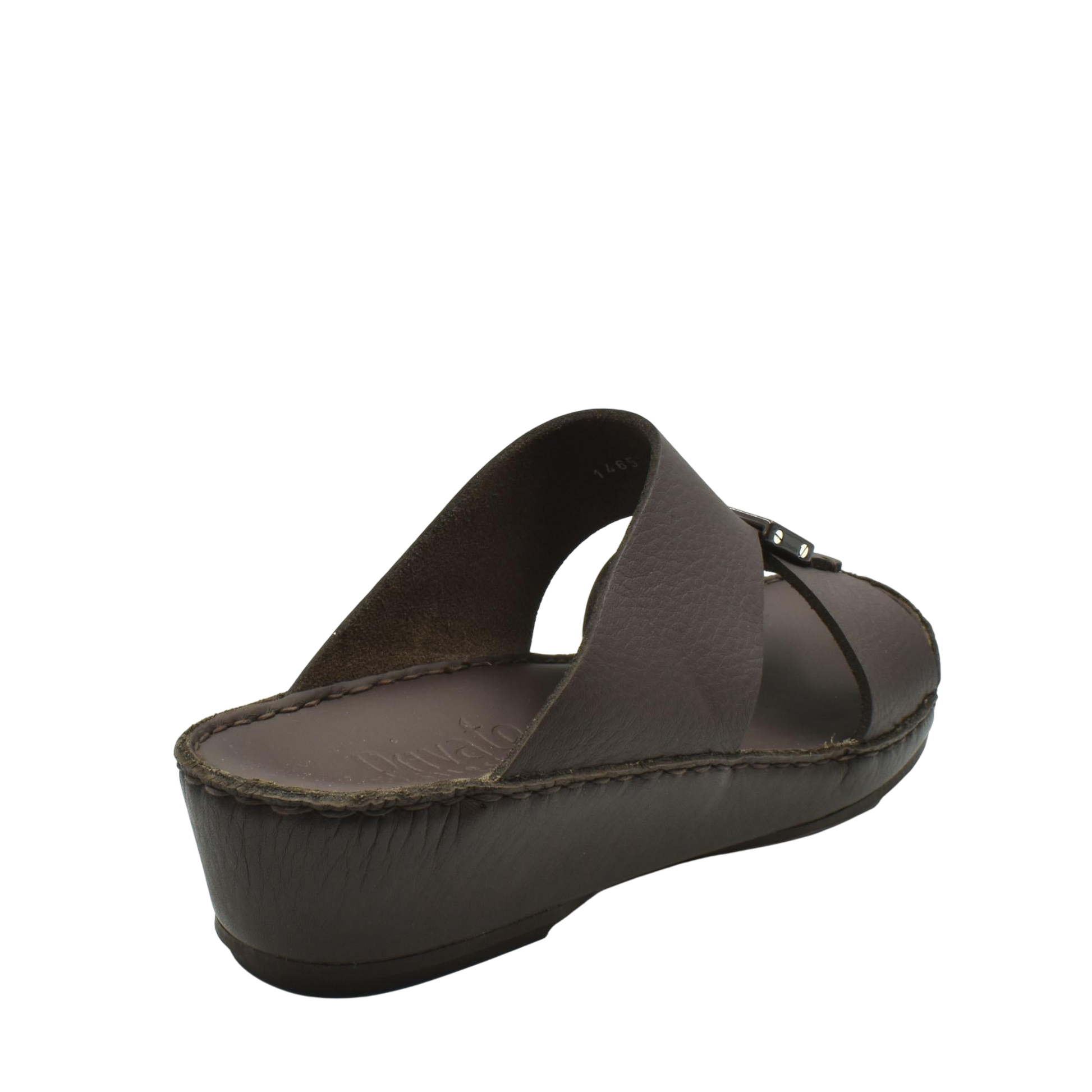 Brown leather Quadratura Isola Lustre sandals with cushioned sole and slip-on design
