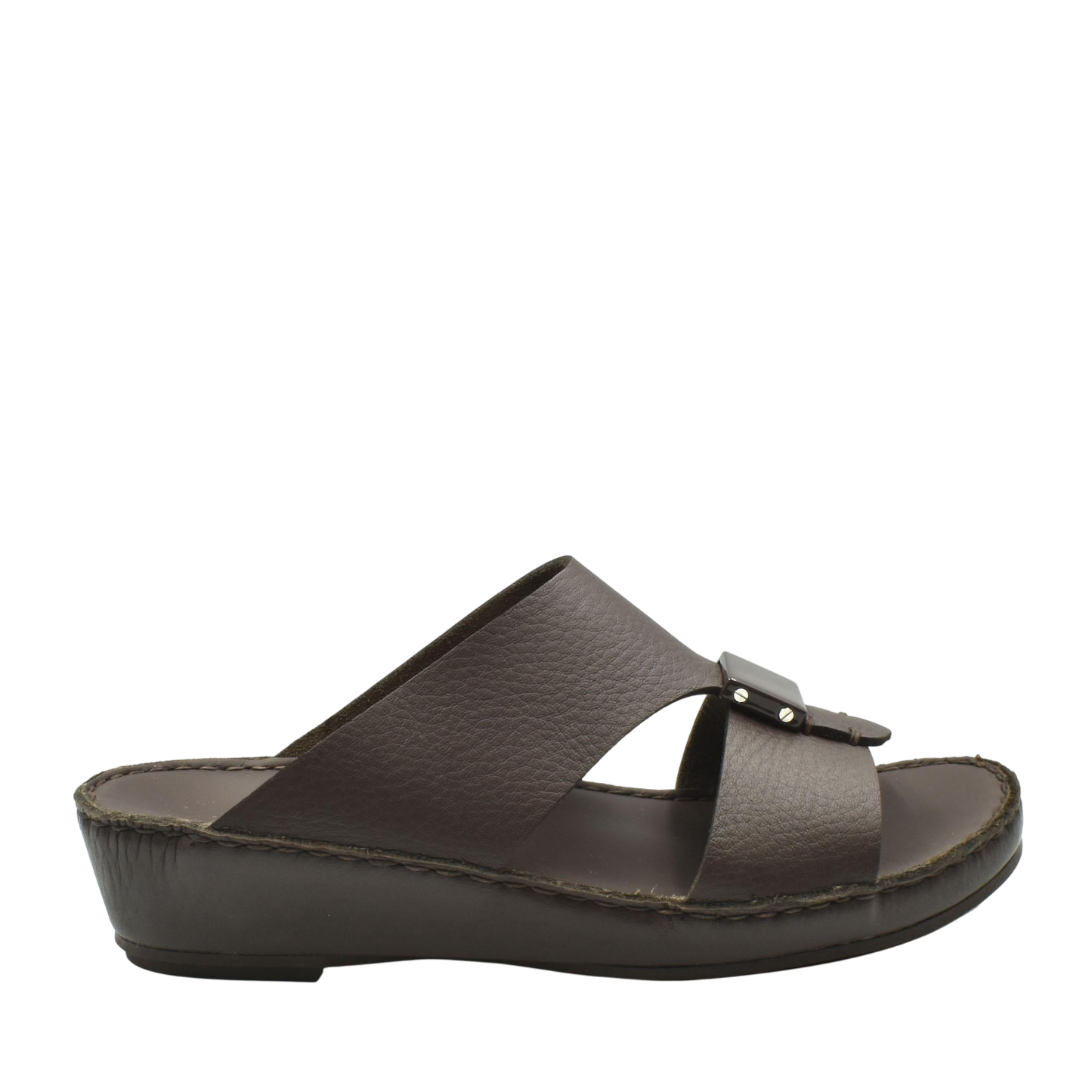 Brown leather Quadratura Isola Lustre sandals with open toe and low wedge heel