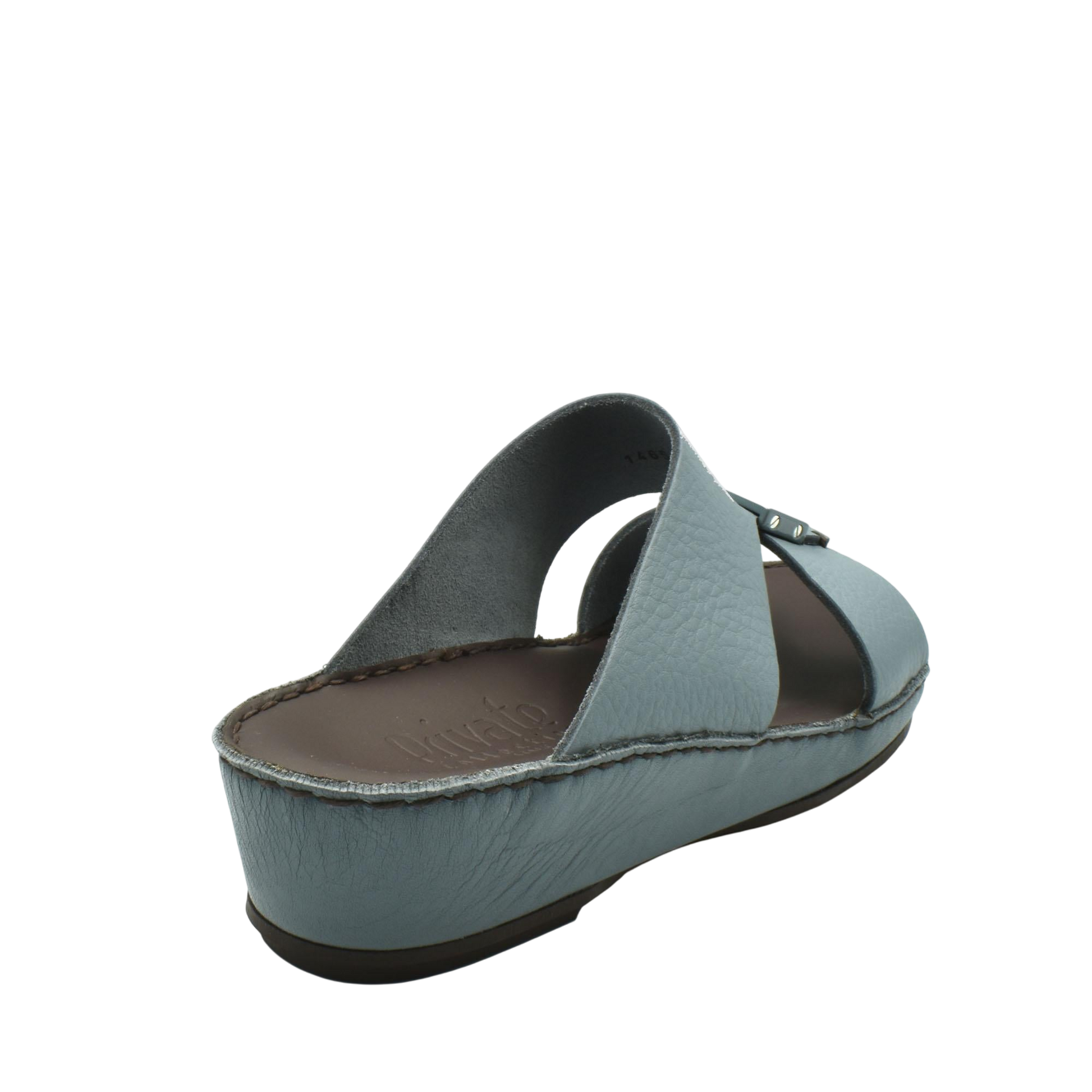 Light blue leather Quadratura Isola Lustre sandals with open toe and low wedge heel