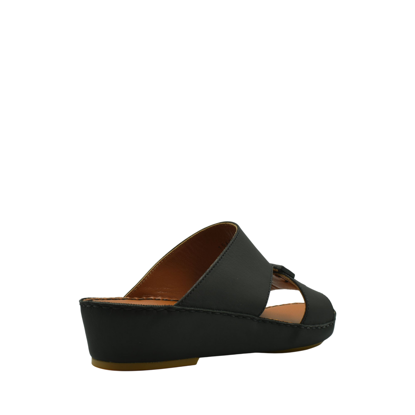Black rubbercalf contrast sandals with wedge heel and open toe design from Private Collection