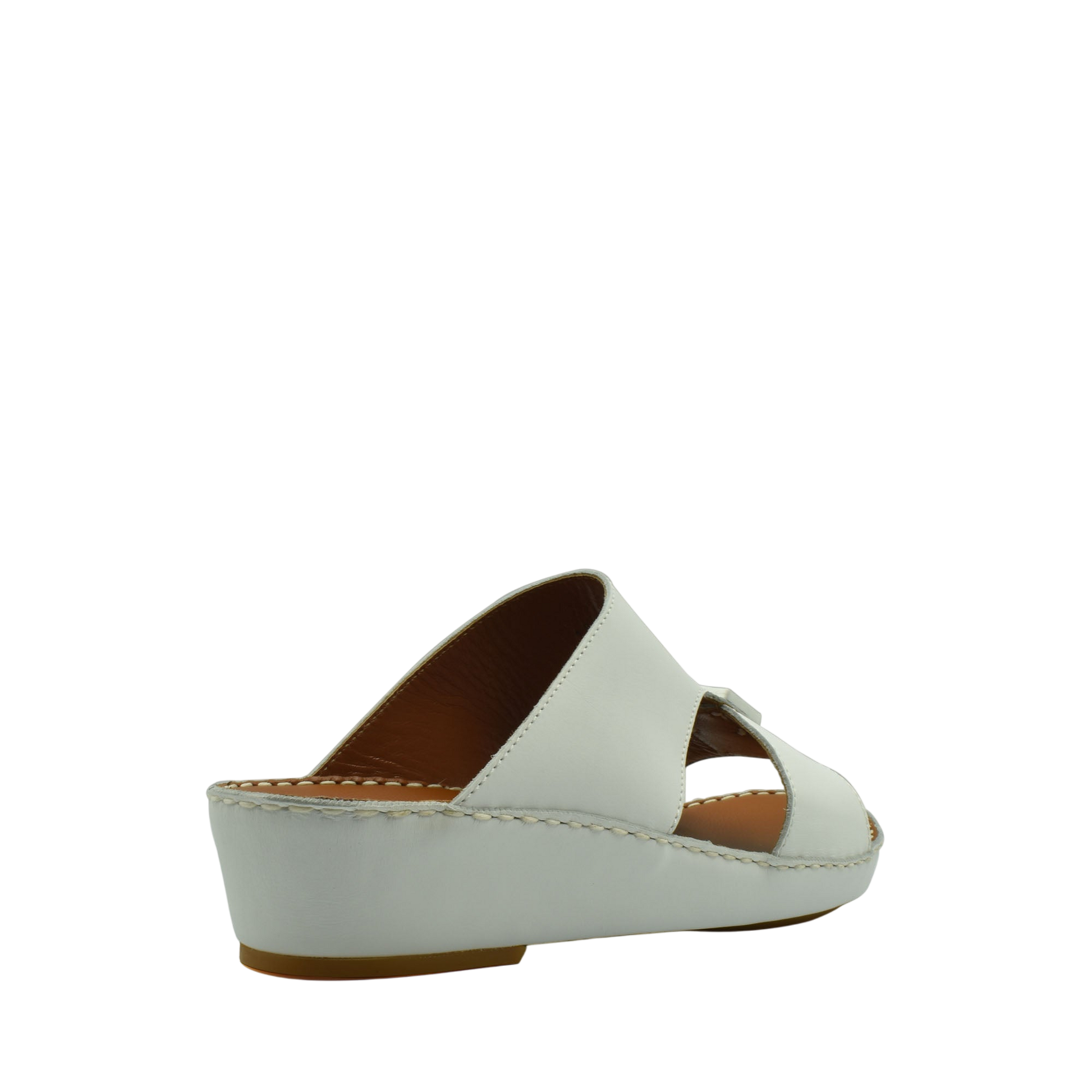 White rubbercalf contrast sandals with wedge sole and open toe design for casual wear