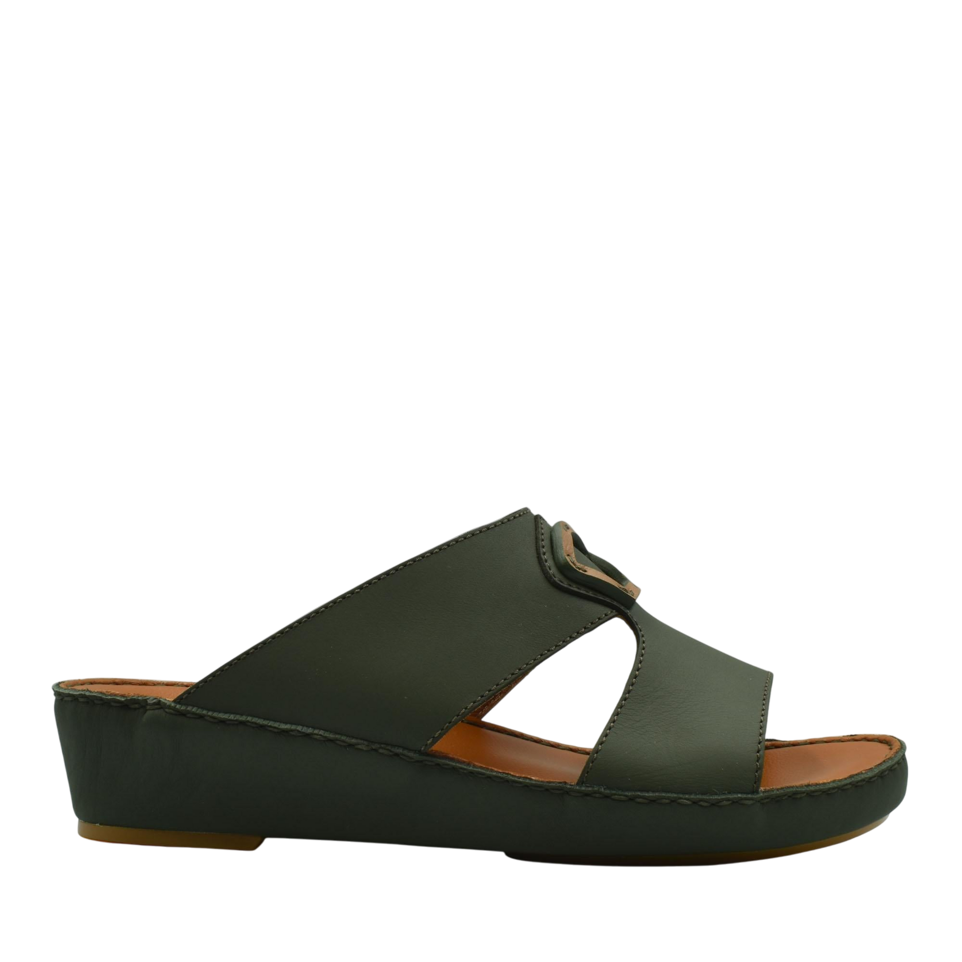 Black Rubbercalf contrast shoes slip-on wedge sandals with open toe and cutout design