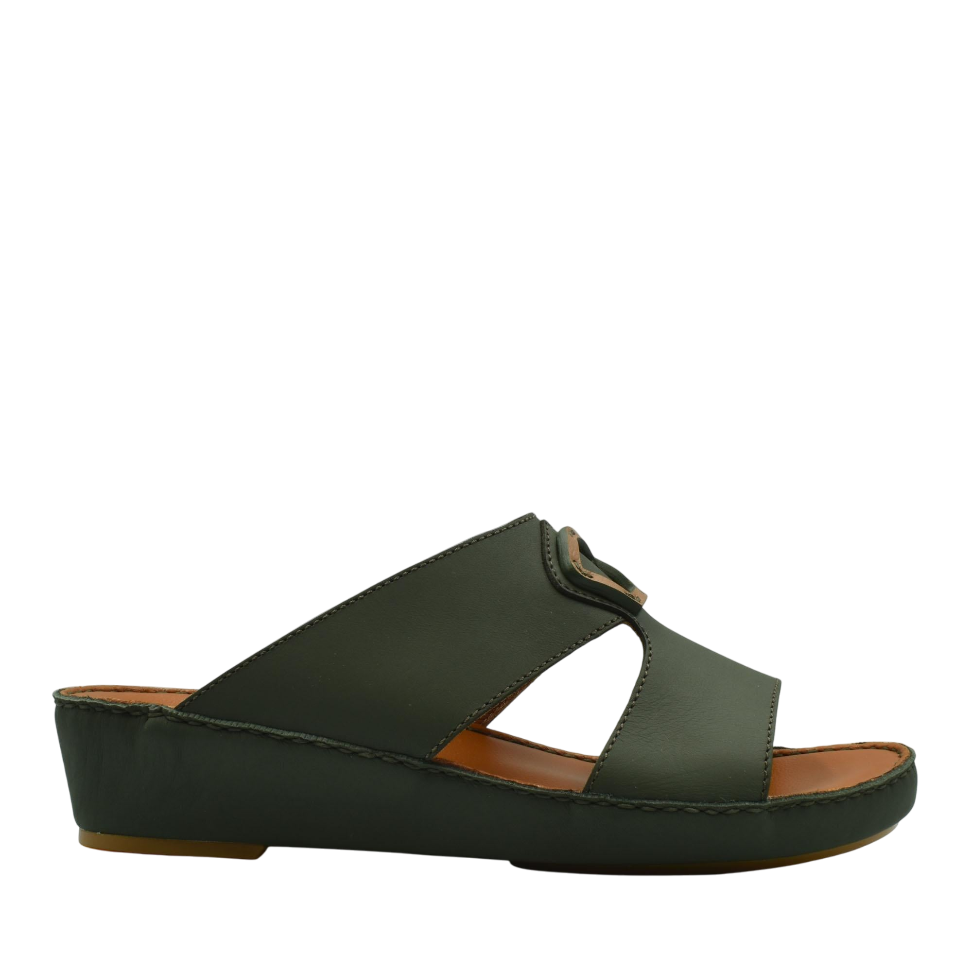 Black Rubbercalf contrast shoes slip-on wedge sandals with open toe and cutout design