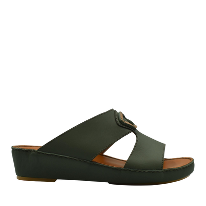 Black Rubbercalf contrast shoes slip-on wedge sandals with open toe and cutout design