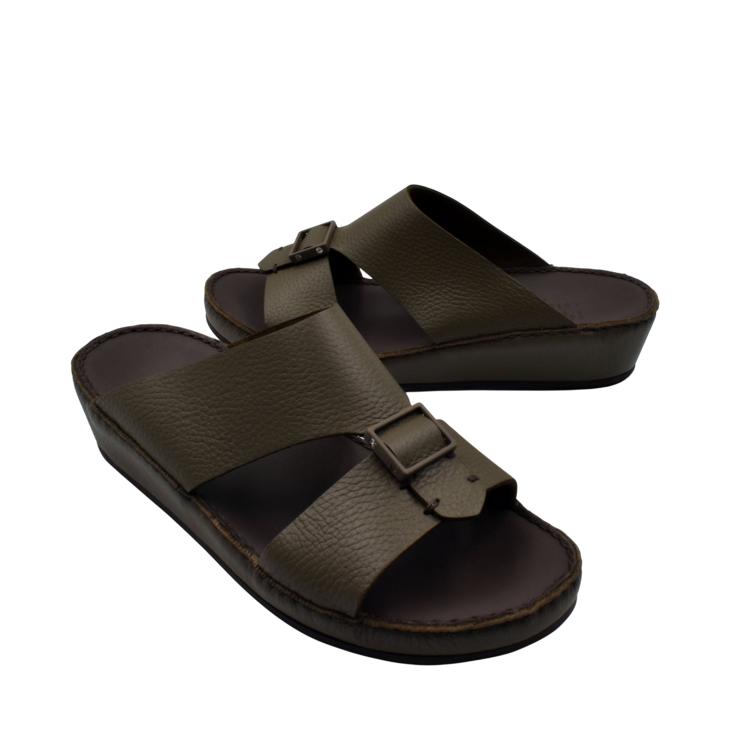 Private Collection premium casual sandals in dark brown with adjustable straps and cushioned sole