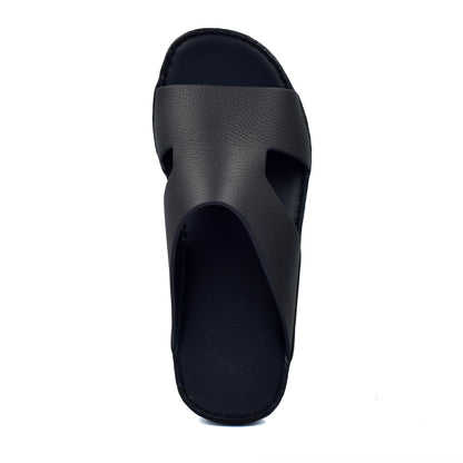 Black Private Collection Western leather sandals with wide crisscross strap design