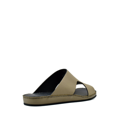 Private Collection beige Western leather sandals with open toe and cushioned sole