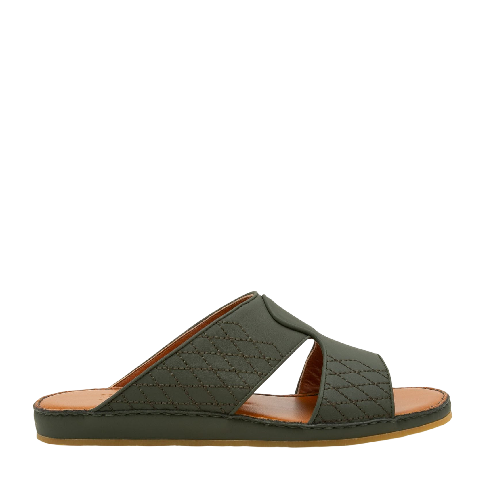 Black western sandals leather with quilted design and open toe slip-on style