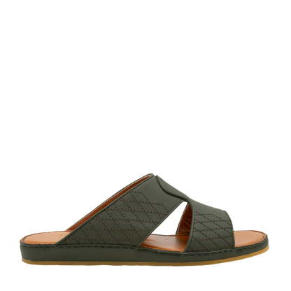Black western sandals leather with quilted design and open toe slip-on style