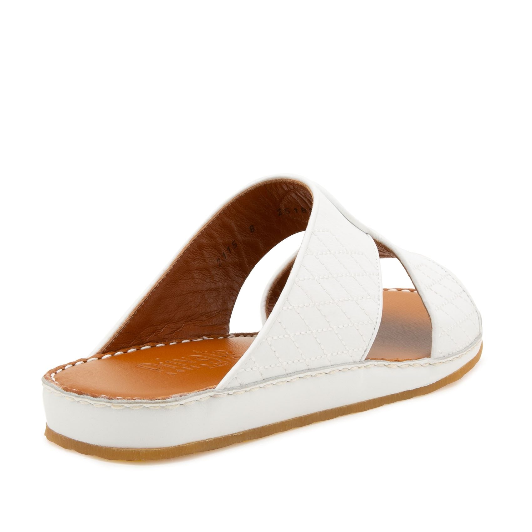 White western sandals leather with brown cushioned insole and slip-on design