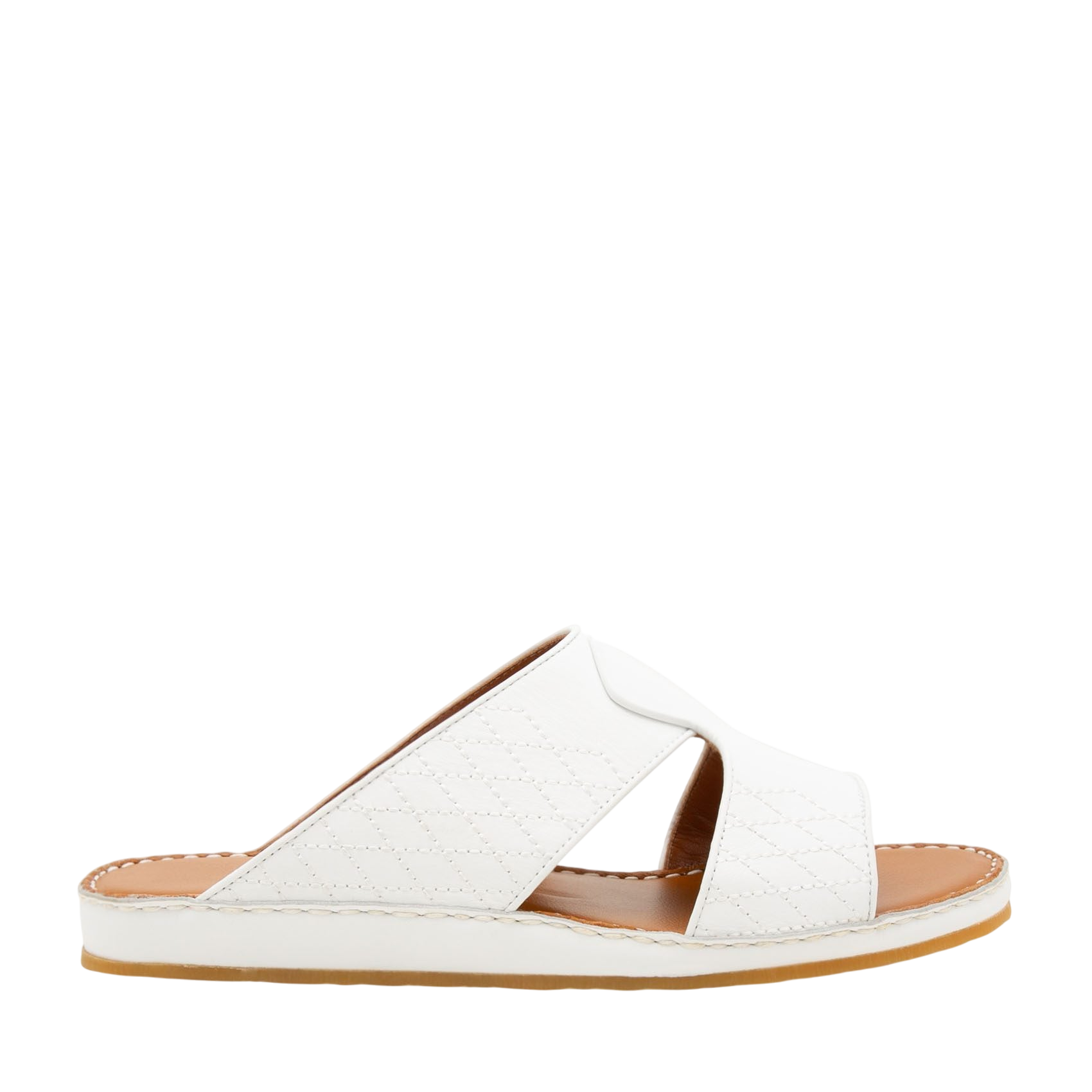 White western sandals leather slip-on with stitched detailing and cushioned sole