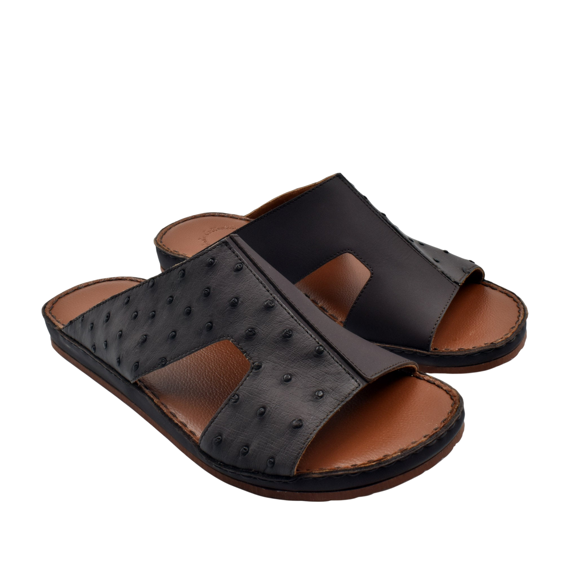 Private Collection black western style edredon shoes with open toe and textured leather design