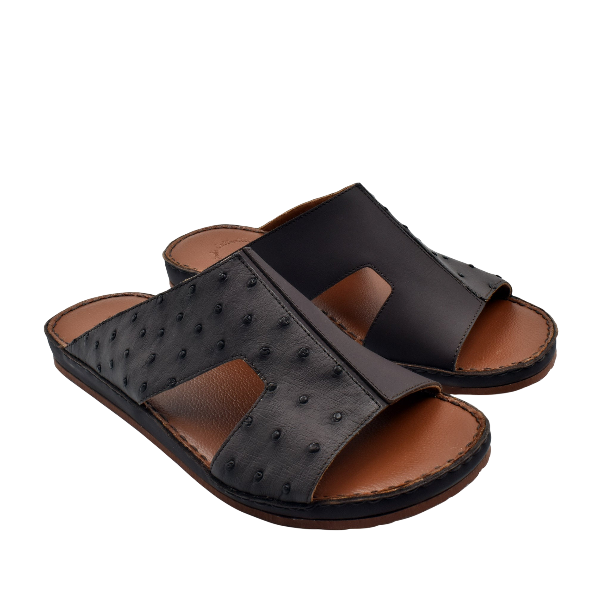 Private Collection black western style edredon shoes with open toe and textured leather design