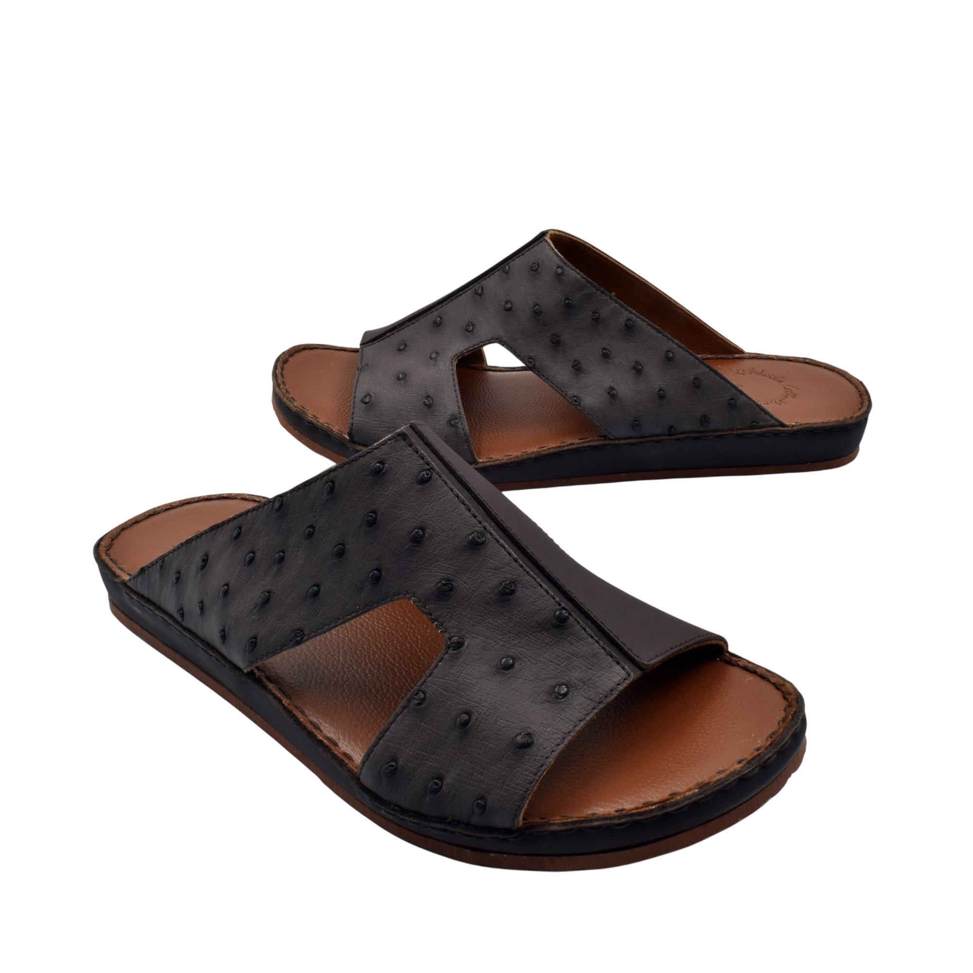 Private Collection black western style edredon shoes with open toe and textured leather upper