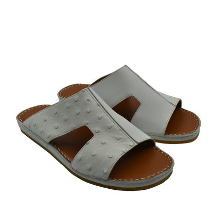 Private Collection gray leather western style edredon shoes with open toe and slip-on design