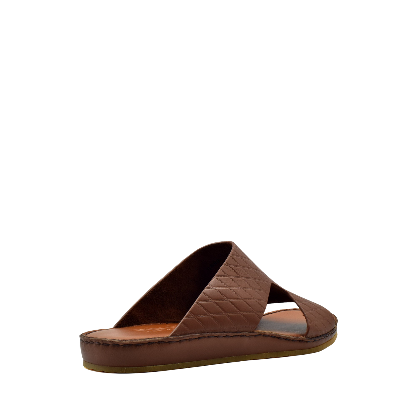 Brown Western style leather sandals with quilted upper and cushioned sole from Private Collection